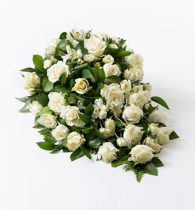 Båredekorasjon i hvitt og grønt 60 cm Båredekorasjon i hvitt og grønt 60 cm